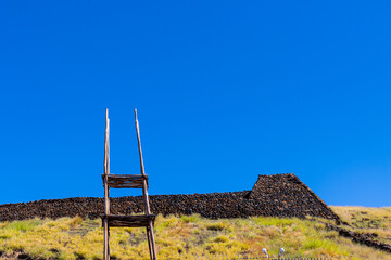 Offering Tower and The Temple at Pu'ukohola Heiau National Historic Site, Hawaii Island, Hawaii, USA