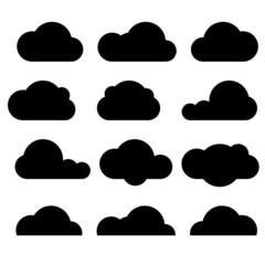 cloud shape has been transformed into various shapes, vector icon