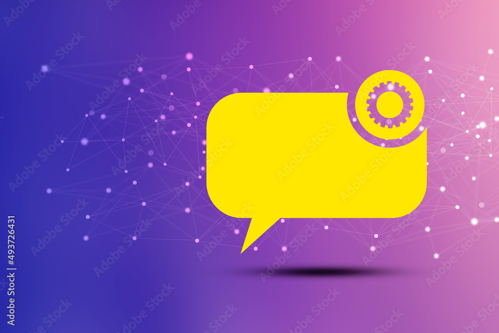 Poster 2d rendering two chat box isolated