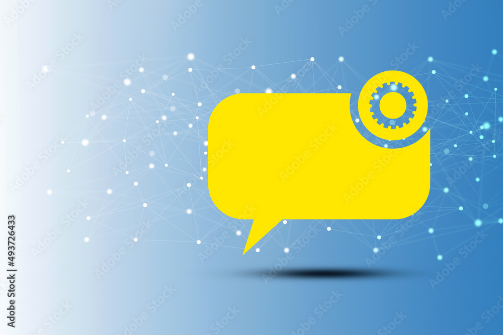 Poster 2d rendering two chat box isolated