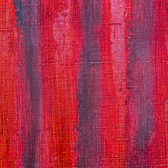 colorful hand painted acrylic canvas with vertical red brush strokes