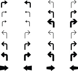 Arrow Icon Set Vector in minimalist, simple, style