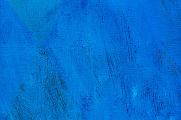 blue hand painted canvas background. artistic texture.