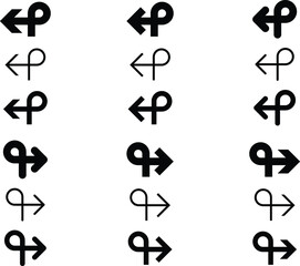 Arrow Icon Set Vector in minimalist, simple, style