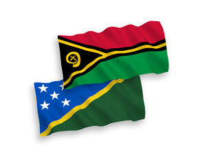 Flags of Solomon Islands and Republic of Vanuatu on a white background