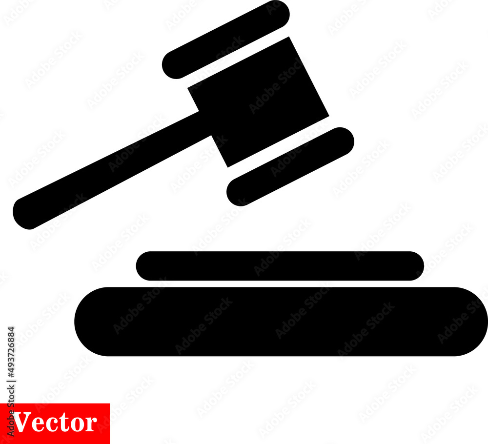 Poster judge gavel icon vector. simple flat symbol..eps