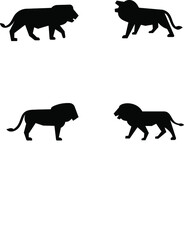 Walking Lion icon set simple