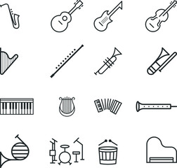 instrument icon set simple minimalist