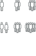 people icon set simple, minimalist