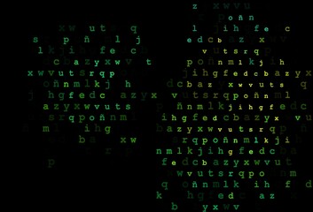 Dark blue, yellow vector template with isolated letters.