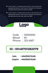 blue and green rounded id card 