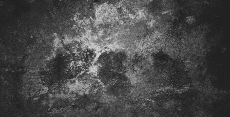 Fototapeta na wymiar Black dark grunge background and texture of black concrete wall.