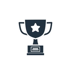 trophy icon vector in trendy flat style isolated on white background.  Award symbol design for web and mobile apps.  Vector illustrations