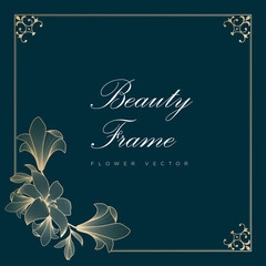 wedding greeting frame vector illustration. couple flower frame. post sayings on the theme of beauty and fashion. floral line illustration label.