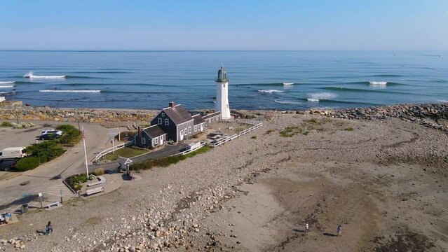 Old Scituate Lighthouse at the entrance of Scituate Harbor in town of Scituate, Massachusetts MA, USA.