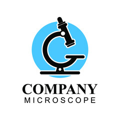 microscope logo vector illustration