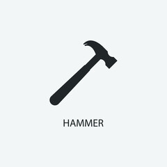 Hammer vector icon illustration sign