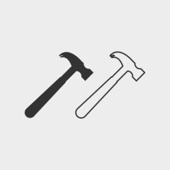 Hammer vector icon illustration sign