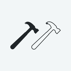 Hammer vector icon illustration sign
