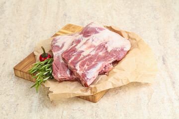 Raw pork ribs for cooking