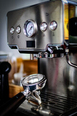 coffee maker pouring espresso