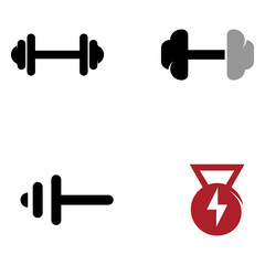 fitness gym and barbell silhouette logo.Design for fitness gym and barbell,using a vector illustration template design concept