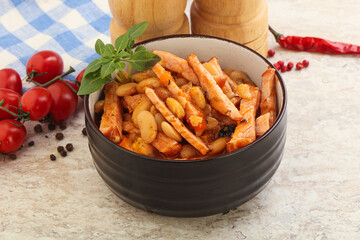 Roasted pork with white beans
