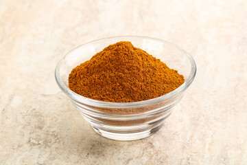 Dry Paprika powder in the bowl