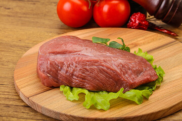 Raw beef piece for cooking
