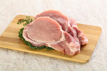 Raw pork loin for coocking