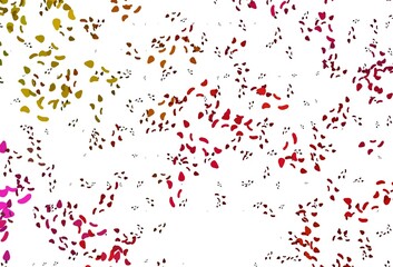 Light Red, Yellow vector pattern with chaotic shapes.