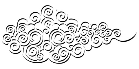 抽象的な切り絵風の雲のイラスト