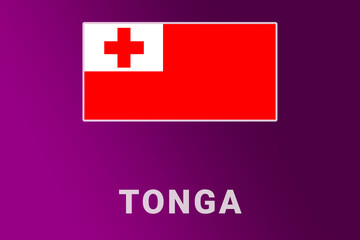 Tonga  flag. TO national banner. Tonga  patriotism symbol and name.