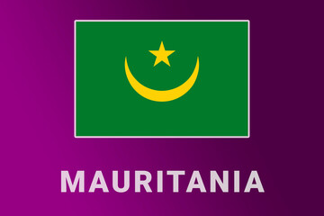 Mauritania  flag. MR national banner. Mauritania  patriotism symbol and name.