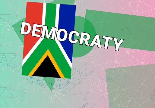 South Africa democracy.  Cape Town Pretoria  South Africa policy concept. flag on colorful
