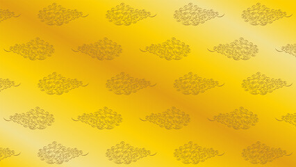 抽象的な雲が並んでいる背景用イラスト
