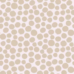 Tapeten  Hand drawn large polka dot seamless pattern. Beige and cream colour.  © Natalie
