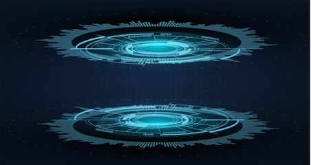 Abstract futuristik background with geometric elements and light effects. Screen design template,