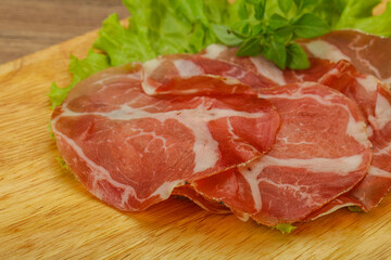 Smoked pork neck slices snack