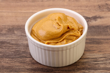 Peanut butter in the bowl