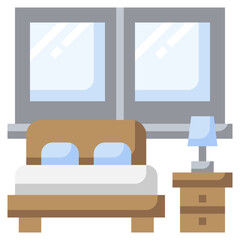 bedroom flat icon,linear,outline,graphic,illustration