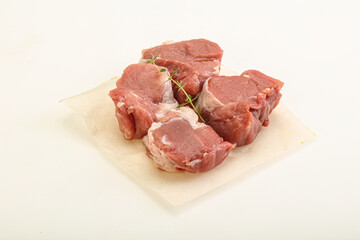 Raw pork tenderloin for cooking