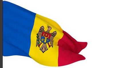 national flag background image,wind blowing flags,3d rendering,Flag of Moldova