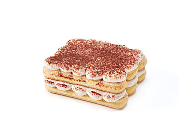 Tiramisu isolated on white background