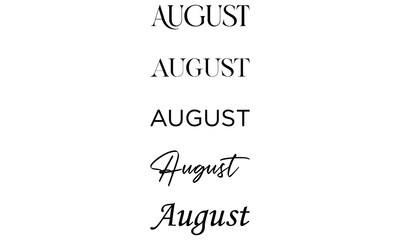 August in the 5 creative lettering style