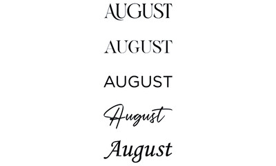 Fototapeta premium August in the 5 creative lettering style