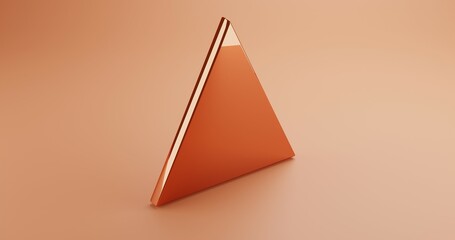 Abstract impossible triangle shine orange. 3D Illustration JPEG