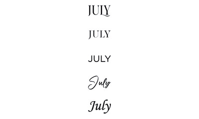 july in the 5 creative lettering style
