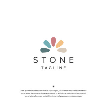 Stone logo icon design template flat vector