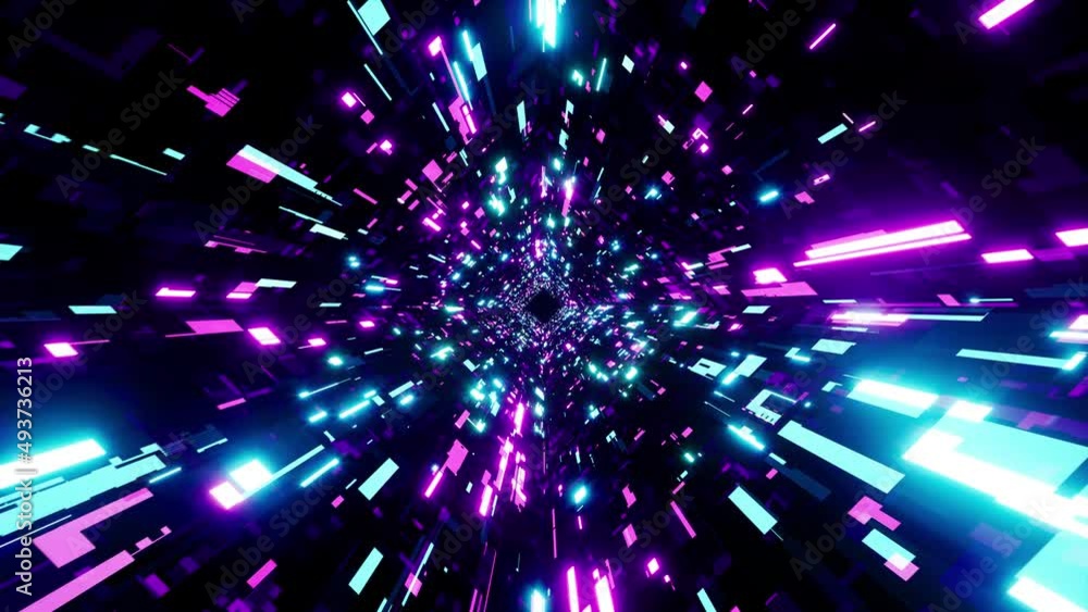 Wall mural Rotating Cyberpunk Technology Tunnel VJ Loop